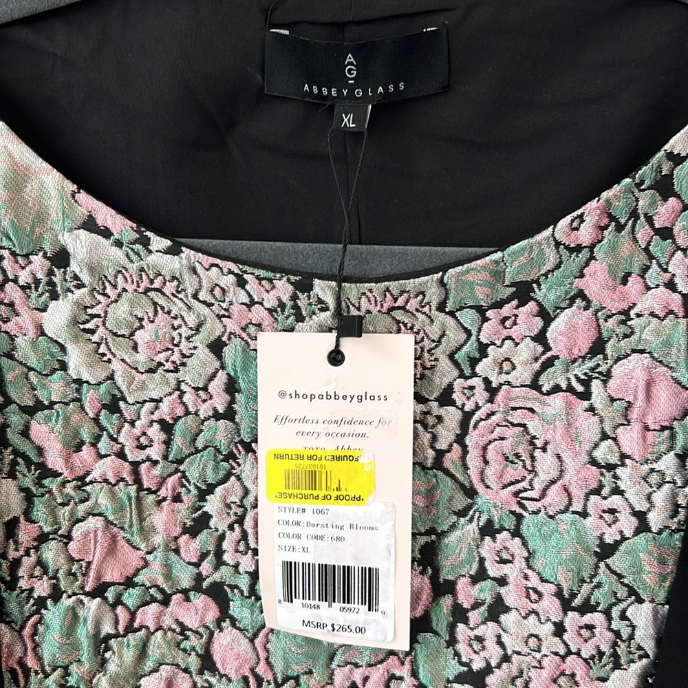 Abbey Glass Michelle Floral Jacquard Sleeveless Dress In Bursting Bloom Size XL - Picture 7 of 12
